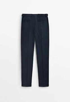 Massimo Dutti Houndstooth- Suit Trousers - Dark Blue -Massimo Dutti Shop ced2e1cdfbd64d8785cd0e3cca14dc1b