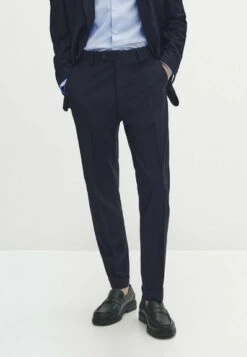 Massimo Dutti Plain Blend - Trousers - Dark Blue