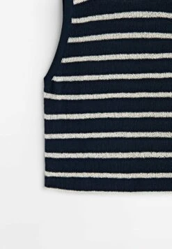 Massimo Dutti Textured Striped Crop - Top - Dark Blue -Massimo Dutti Shop cef8262e4c3d42cbabd3c9617823fb1e