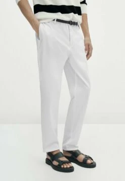 Massimo Dutti Jogger-Fit - Trousers - White