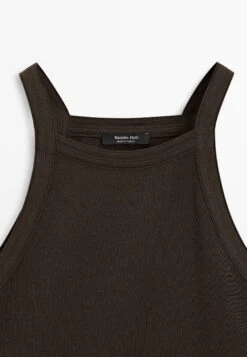 Massimo Dutti HALTER NECK - Top - Dark Brown -Massimo Dutti Shop cf0e7cdc9fa44bf7b4651c0dea4abb32