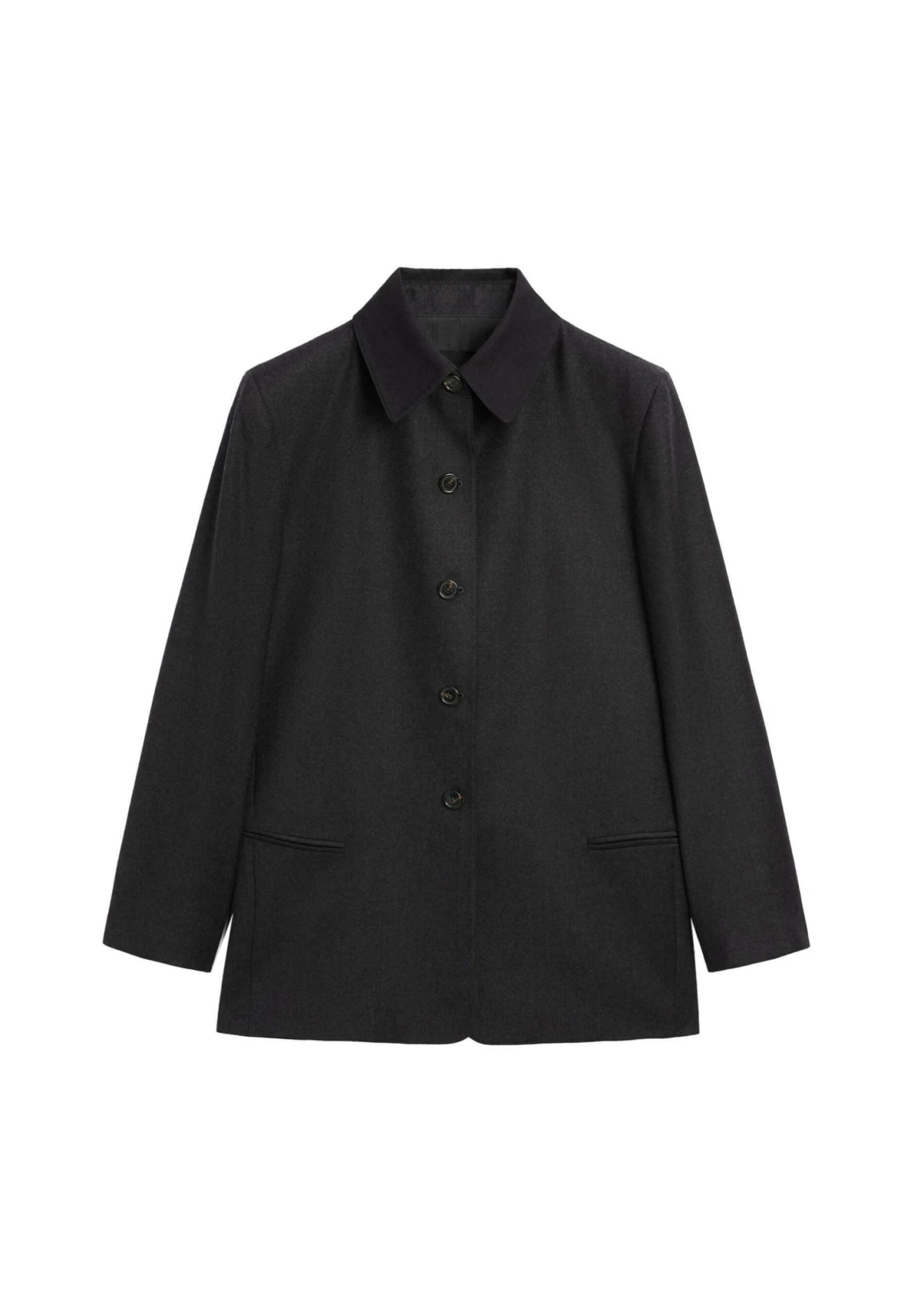 Massimo Dutti CONTRAST COLLAR - Short Coat - Dark Grey 10 Massimo Dutti CONTRAST COLLAR - Short Coat - Dark Grey - Image 8