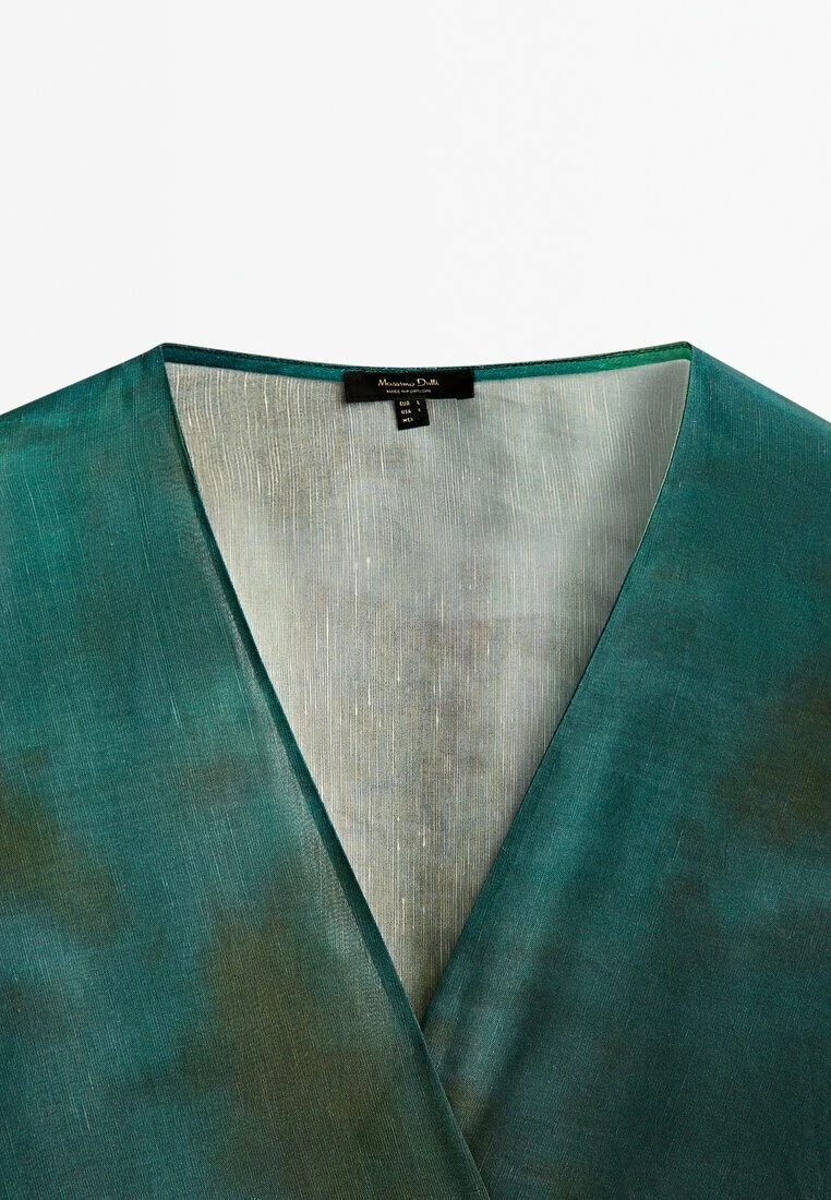 Massimo Dutti Ombré Printed Crossover - Blouse - Evergreen 8 Massimo Dutti Ombré Printed Crossover - Blouse - Evergreen - Image 6