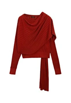 Massimo Dutti CABLE-KNIT WITH SCARF DETAIL - Jumper - Red -Massimo Dutti Shop cf91ab35df034417bba4403b6b53d637