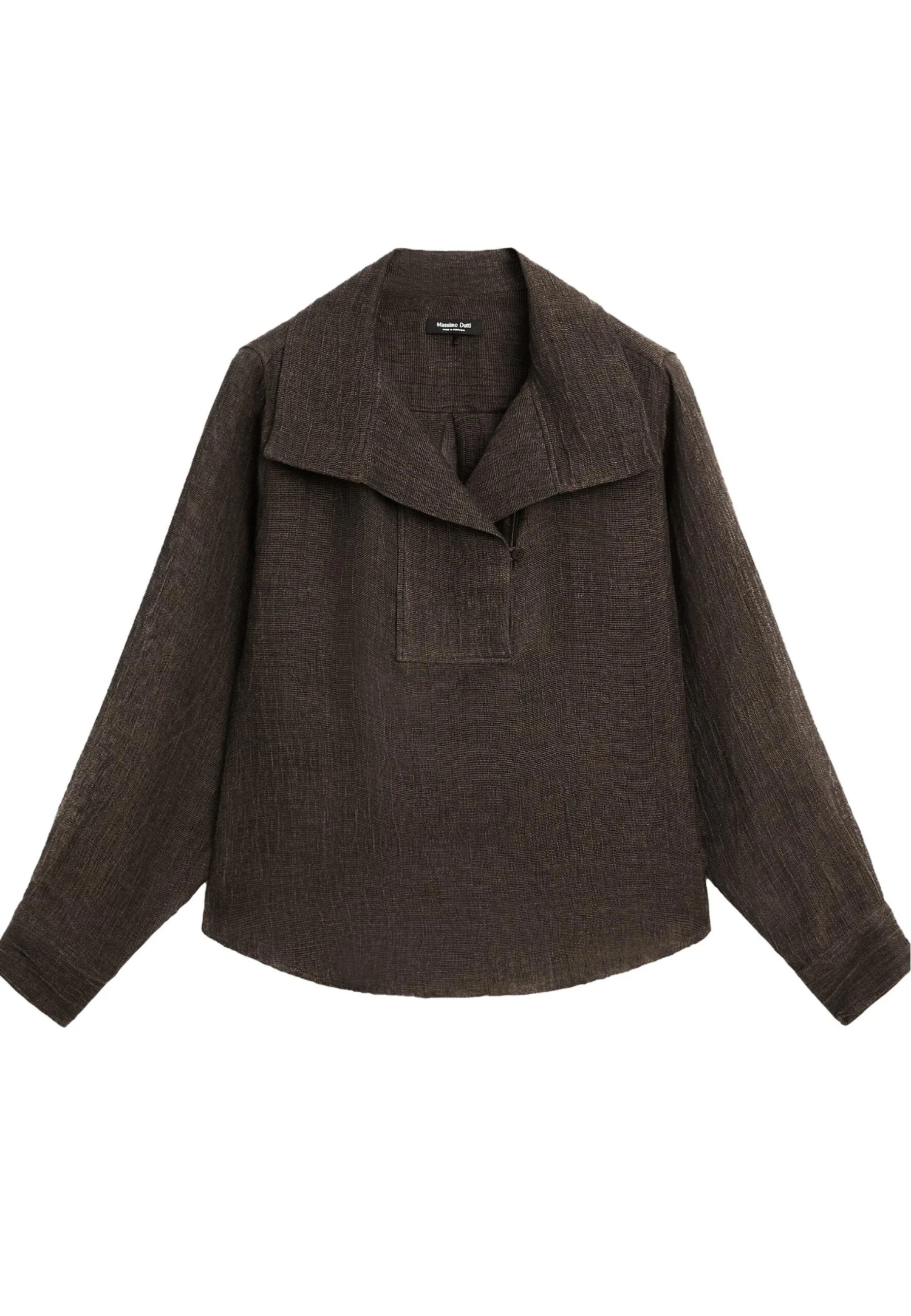 Massimo Dutti GARMENT WITH CHEST DETAIL - Blouse - Dark Brown 8 Massimo Dutti GARMENT WITH CHEST DETAIL - Blouse - Dark Brown - Image 6