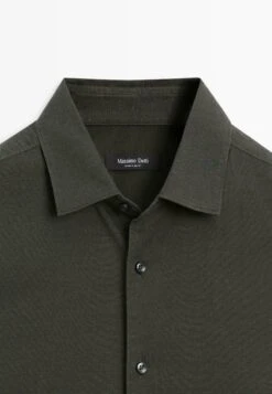 Massimo Dutti SLIM FIT TWILL MELANGE - Shirt - Dark Green -Massimo Dutti Shop cfc255f86a474d488690b0a9f8a2c467