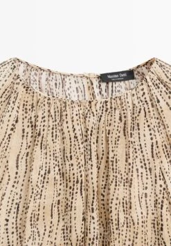 Massimo Dutti SEMI-SHEER DRAPED - Blouse - Beige -Massimo Dutti Shop cfde845676274920889e65c06406de7c