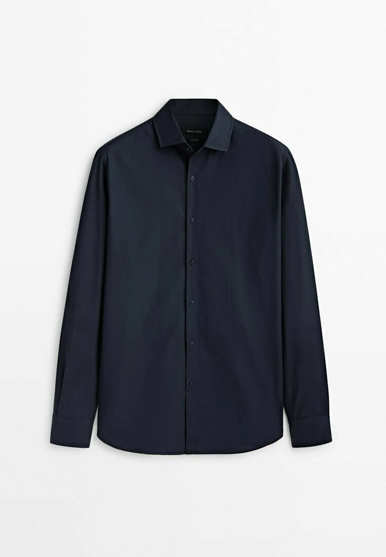 Massimo Dutti Barré Extra-Fine- Shirt - Dark Blue 12 Massimo Dutti Barré Extra-Fine- Shirt - Dark Blue - Image 10