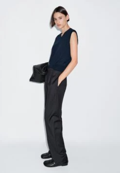 Massimo Dutti DART WITH ELASTIC WAISTBAND - Trousers - Dark Blue -Massimo Dutti Shop cfeeaeae82904d01af0914007ecf05ff