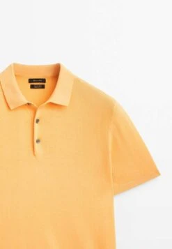 Massimo Dutti Short Sleeve - Polo Shirt - Mottled Orange -Massimo Dutti Shop d00d5444fc0f4b2f970887fe2e87546f