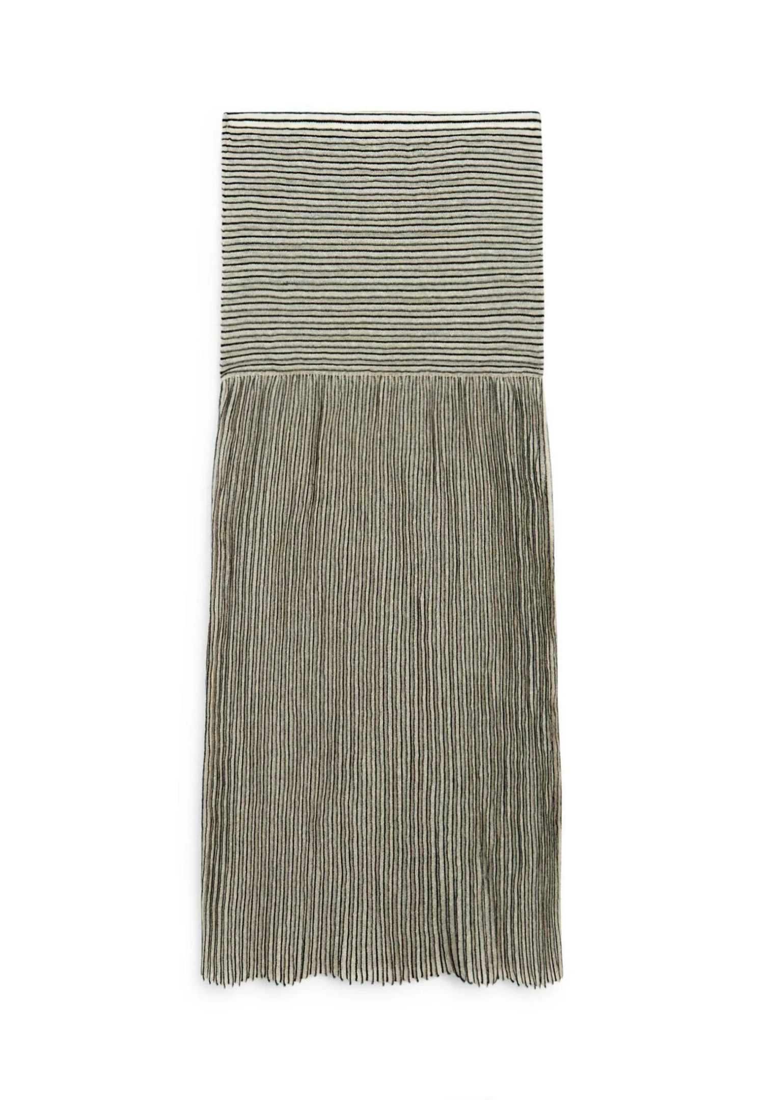 Massimo Dutti LONG PLEATED WITH FLECKED DETAIL - Maxi Skirt - Beige 3 Massimo Dutti LONG PLEATED WITH FLECKED DETAIL - Maxi Skirt - Beige