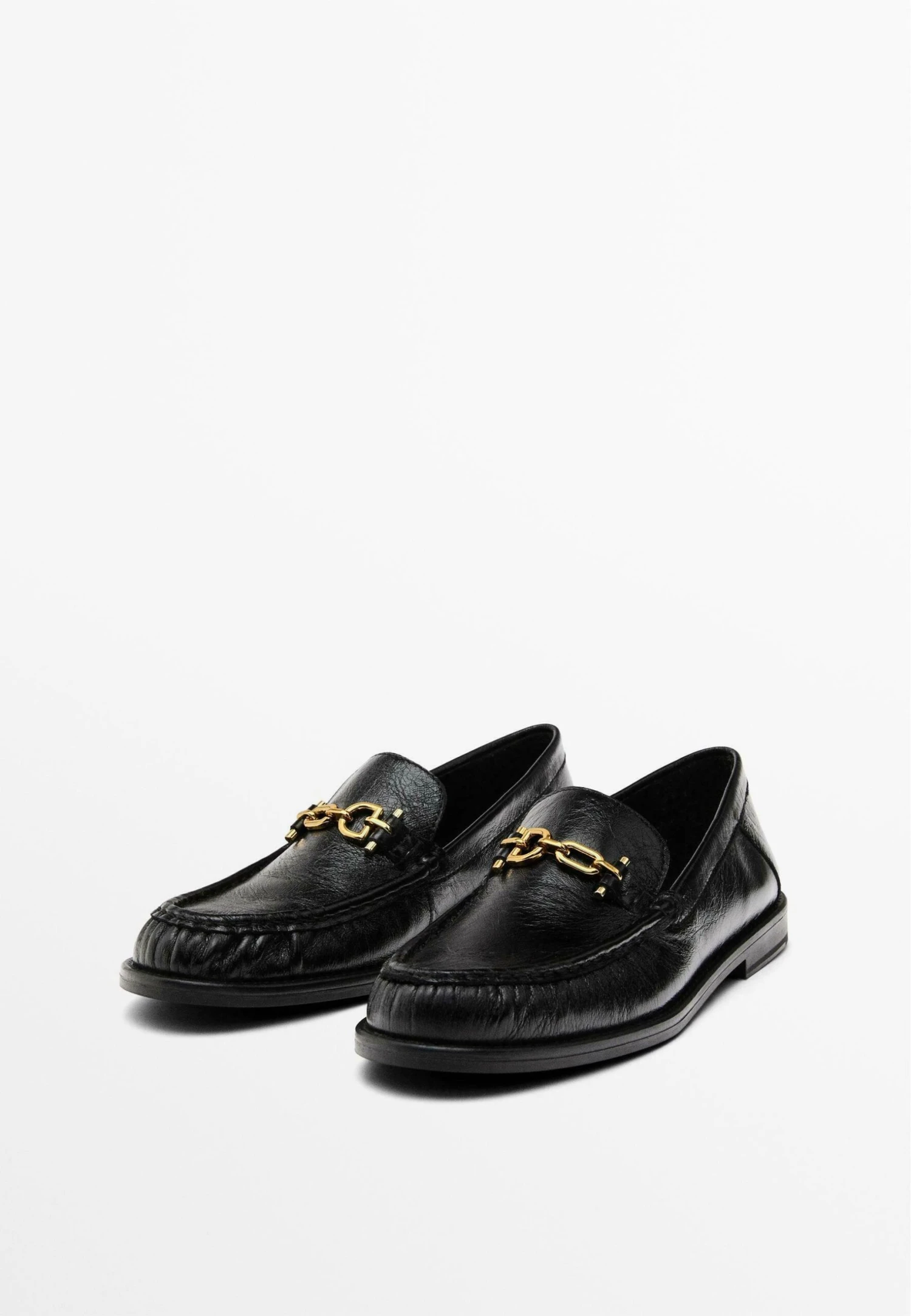 Massimo Dutti CRACKLED WITH DECORATIVE DETAIL - Slip-ons - Black 4 Massimo Dutti CRACKLED WITH DECORATIVE DETAIL - Slip-ons - Black - Image 2