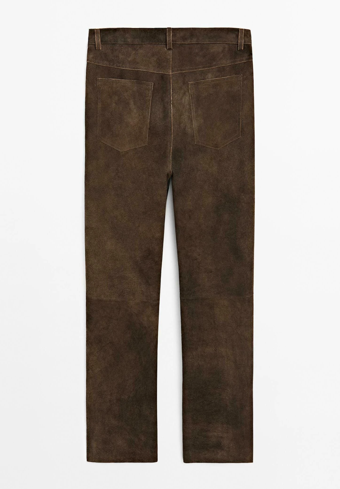 Massimo Dutti SUEDE FINISH - Leather Trousers - Dark Brown 9 Massimo Dutti SUEDE FINISH - Leather Trousers - Dark Brown - Image 7
