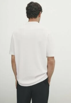 Massimo Dutti Vertical-Textured Micro - Polo Shirt - White -Massimo Dutti Shop d0f033c634ca4d2db5859a5d27a538a9