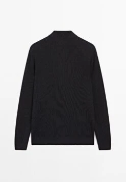 Massimo Dutti TEXTURED POLO COLLAR WITH LONG SLEEVE - Jumper - Dark Blue -Massimo Dutti Shop d14879458afa41feba4d611c0b9fc861