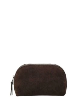 Massimo Dutti SMALL SPLIT TOILETRY - Wash Bag - Dark Brown