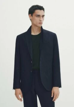 Massimo Dutti Blazer Jacket - Blue Denim