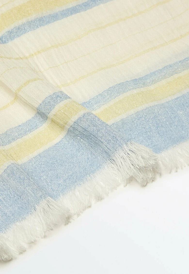 Massimo Dutti Striped - Scarf - White 8 Massimo Dutti Striped - Scarf - White - Image 6