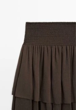 Massimo Dutti LONG RUFFLED - A-line Skirt - Mottled Dark Brown 19 Massimo Dutti LONG RUFFLED - A-line Skirt - Mottled Dark Brown -Massimo Dutti Shop d1977c4170884eada9bd3e0272bf3e99