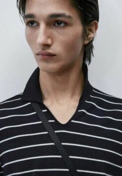 Massimo Dutti Striped Short Sleeve - Polo Shirt - Blue/Black Denim -Massimo Dutti Shop d1c423b1913e4dbab07cc3c5ce59413a