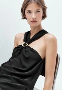 Massimo Dutti HALTER TOP WITH REMOVABLE BROOCH DETAIL - Blouse - Black -Massimo Dutti Shop d1ceb15bdddf4f159c72735369d66562