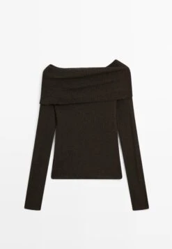 Massimo Dutti DRAPED BOAT NECK - Jumper - Brown -Massimo Dutti Shop d1ecd44621394caaa8d21e28bee08bbd