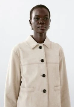 Massimo Dutti SHORT WITH TOPSTITCHING - Leather Jacket - Light Grey -Massimo Dutti Shop d20a3ebb931746d88933ed37828125dc