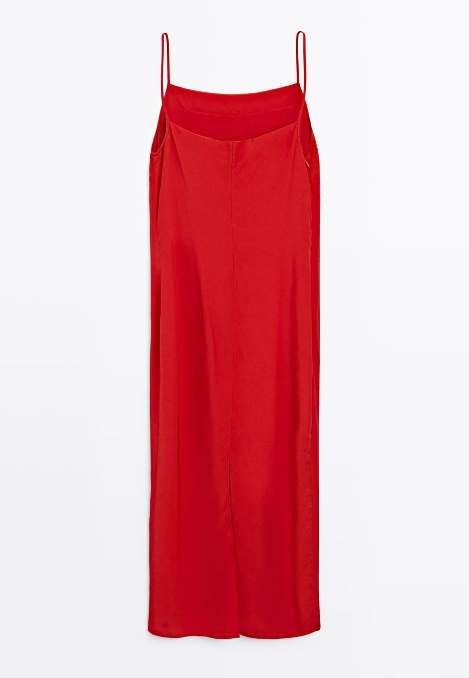 Massimo Dutti FLOWING MIDI WITH A STRAIGHT NECKLINE - Day Dress - Mottled Red 9 Massimo Dutti FLOWING MIDI WITH A STRAIGHT NECKLINE - Day Dress - Mottled Red - Image 7