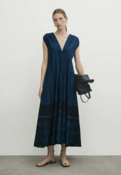 Massimo Dutti Printed With Pintuck Details - Day Dress - Dark Blue -Massimo Dutti Shop d235fdec66f74fb2ac240fc3de7203dd