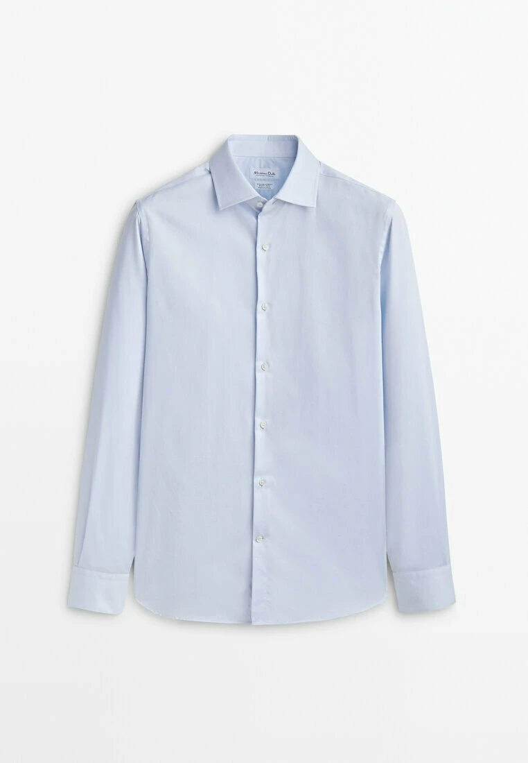 Massimo Dutti Easy Iron Textured- Formal Shirt - Light Blue 12 Massimo Dutti Easy Iron Textured- Formal Shirt - Light Blue - Image 10