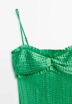 Massimo Dutti Studio - Pleated With Ruffled Neckline - Cocktail Dress / Party Dress -Massimo Dutti Shop d25dd0a141b24e84a24e38cf9d1ee7a0