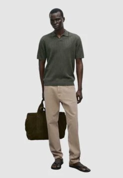 Massimo Dutti RIBBED - Polo Shirt - Khaki -Massimo Dutti Shop d2844dc078ba49a58c1a0891b0cc6369
