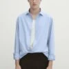 Massimo Dutti Barré Extra-Fine- Shirt - Light Blue -Massimo Dutti Shop d28d55641f0c42908f7a006af914d7e7
