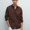 Massimo Dutti SLIM FIT STRETCH - Shirt - Dark Brown -Massimo Dutti Shop d2dd40abc76546038008de8185e893ac