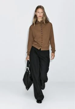 Massimo Dutti BUTTONED WITH MOCK TURTLENECK - Cardigan - Brown -Massimo Dutti Shop d30ba35dcf3e42d9b19e9ec1068b02dd