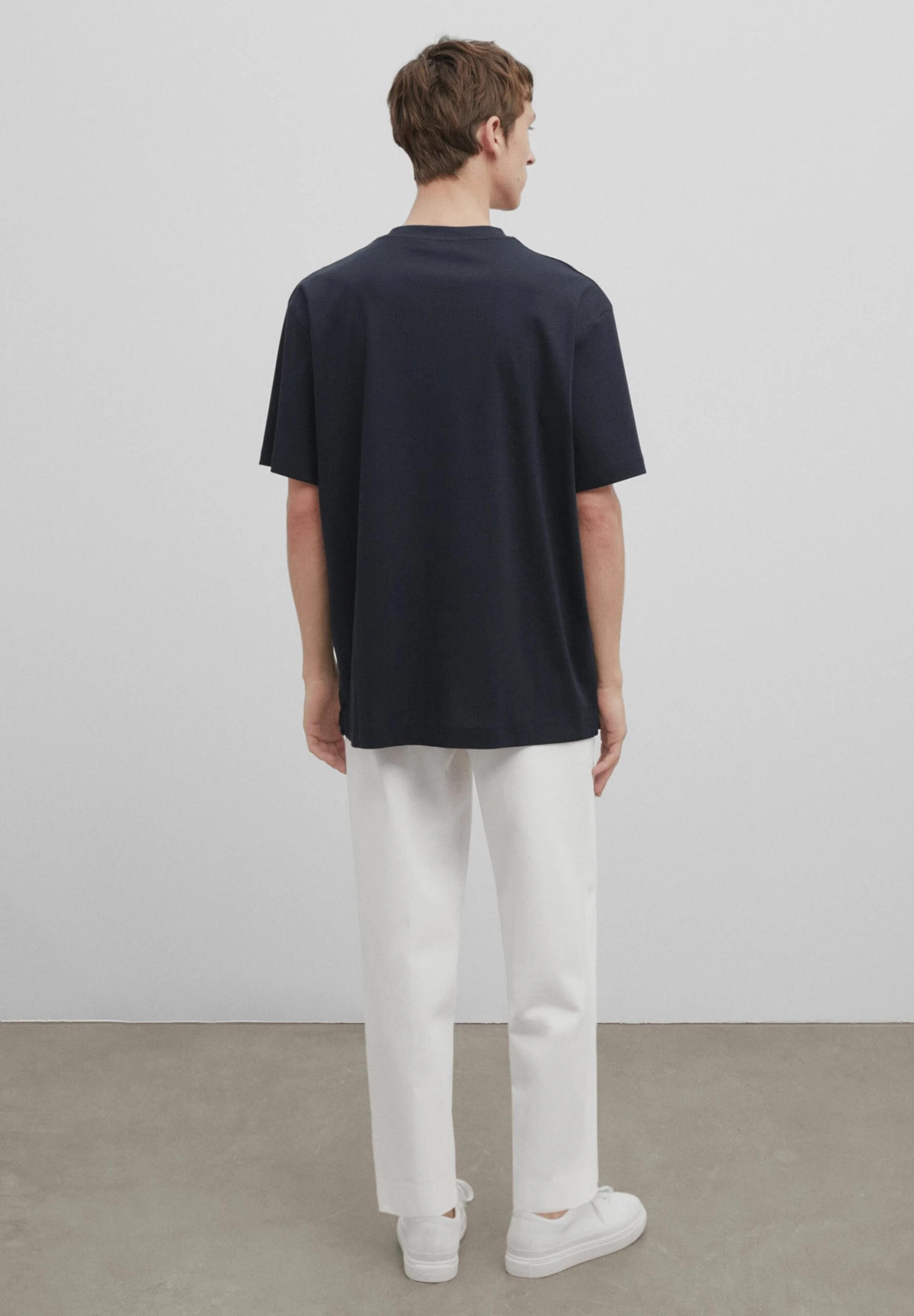 Massimo Dutti Studio -Short Sleeve - Basic T-Shirt - Dark Blue 5 Massimo Dutti Studio -Short Sleeve - Basic T-Shirt - Dark Blue - Image 3