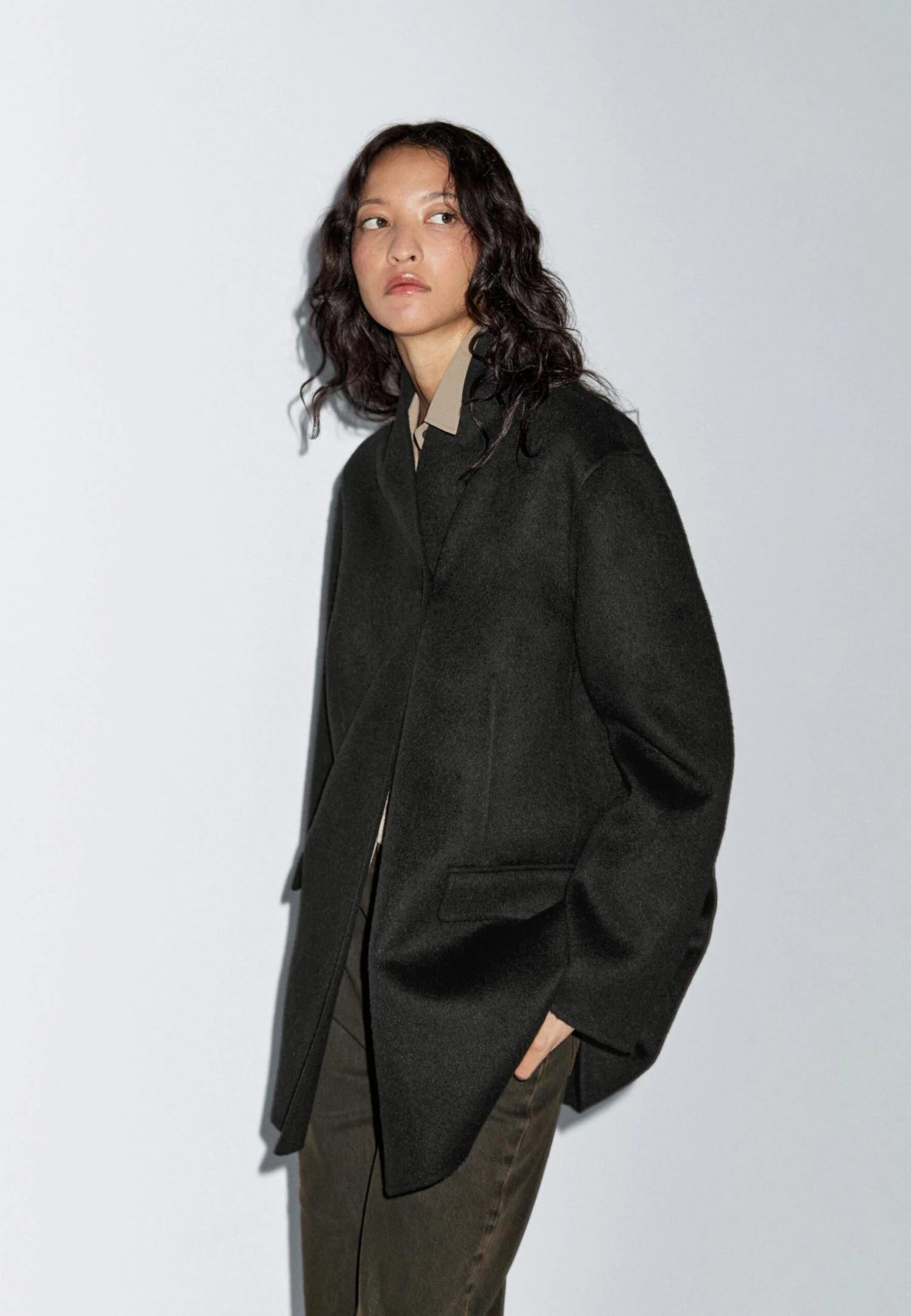 Massimo Dutti ONE-NECK - Classic Coat - Black 3 Massimo Dutti ONE-NECK - Classic Coat - Black