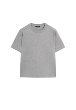 Massimo Dutti CREW NECK WITH SHORT SLEEVES - Basic T-shirt - Grey -Massimo Dutti Shop d368601cff674e28b41f095b895db829