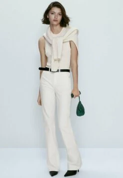 Massimo Dutti High-Waist - Bootcut Jeans - Beige