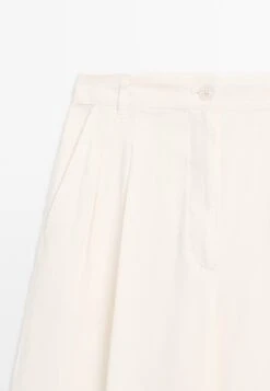 Massimo Dutti WIDE-LEG WITH DOUBLE DART - Trousers - White -Massimo Dutti Shop d39548e69da84d998241dbd5aa45ed05