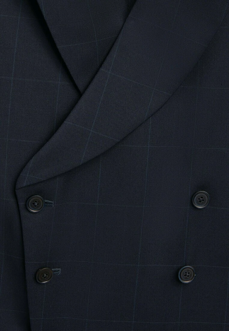 Massimo Dutti Windowpane Check - Suit Waistcoat - Blue 9 Massimo Dutti Windowpane Check - Suit Waistcoat - Blue - Image 7