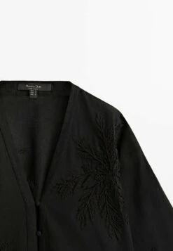 Massimo Dutti Kimono With Embroidery- Blouse - Black -Massimo Dutti Shop d42cb079b78a43b4a682b380c2ff237f
