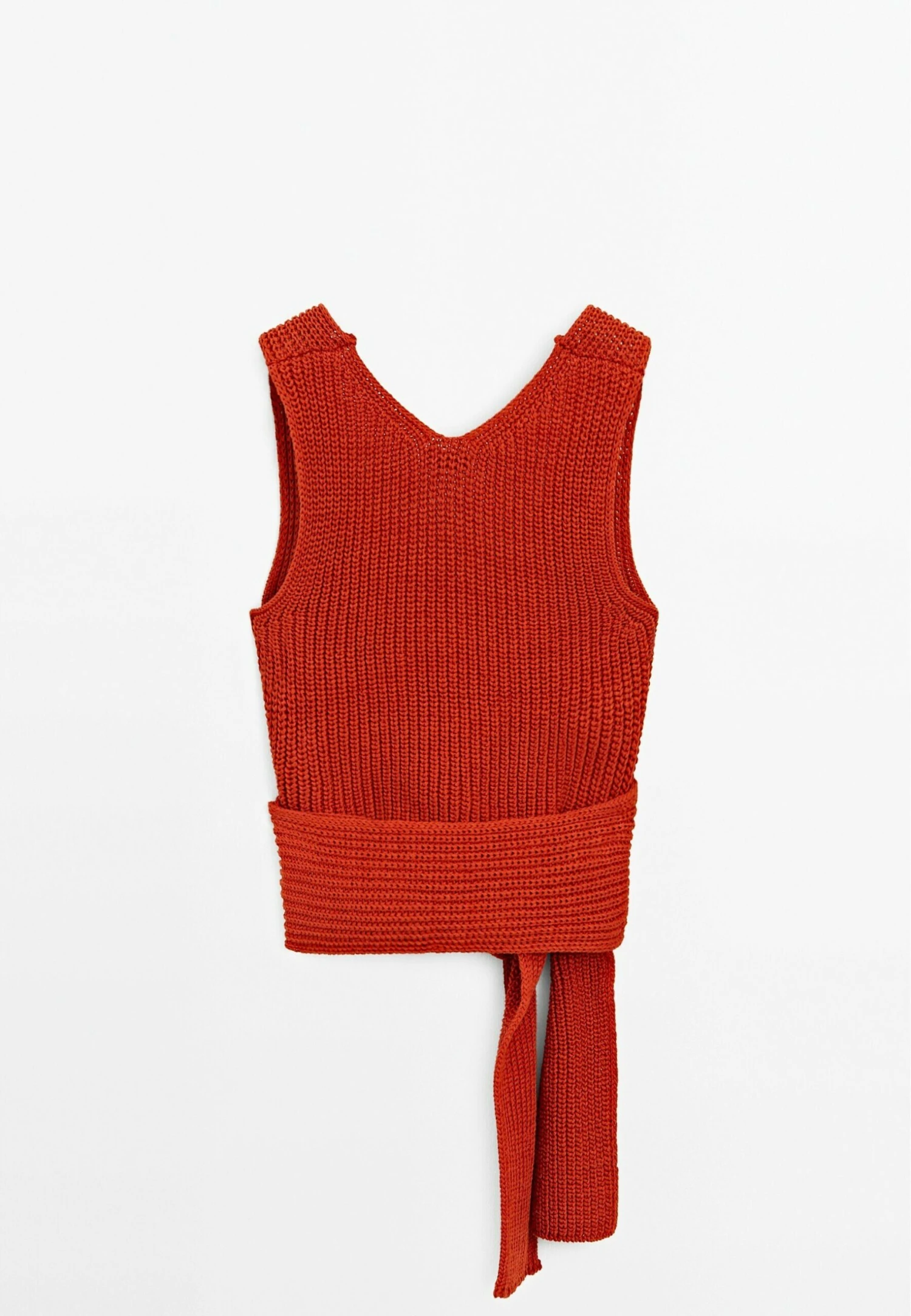 Massimo Dutti V-NECK WITH TIE DETAIL - Top - Red 9 Massimo Dutti V-NECK WITH TIE DETAIL - Top - Red - Image 7