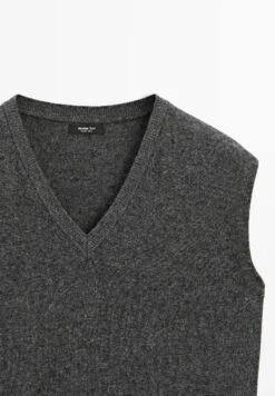 Massimo Dutti SLEEVELESS V-NECK - Jumper - Dark Grey -Massimo Dutti Shop d4a5f94d40594ad786d3ad176233f3fa