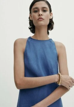 Massimo Dutti Halter - Maxi Dress - Blue -Massimo Dutti Shop d4ab8aaaaab449b4990d974769e114e7