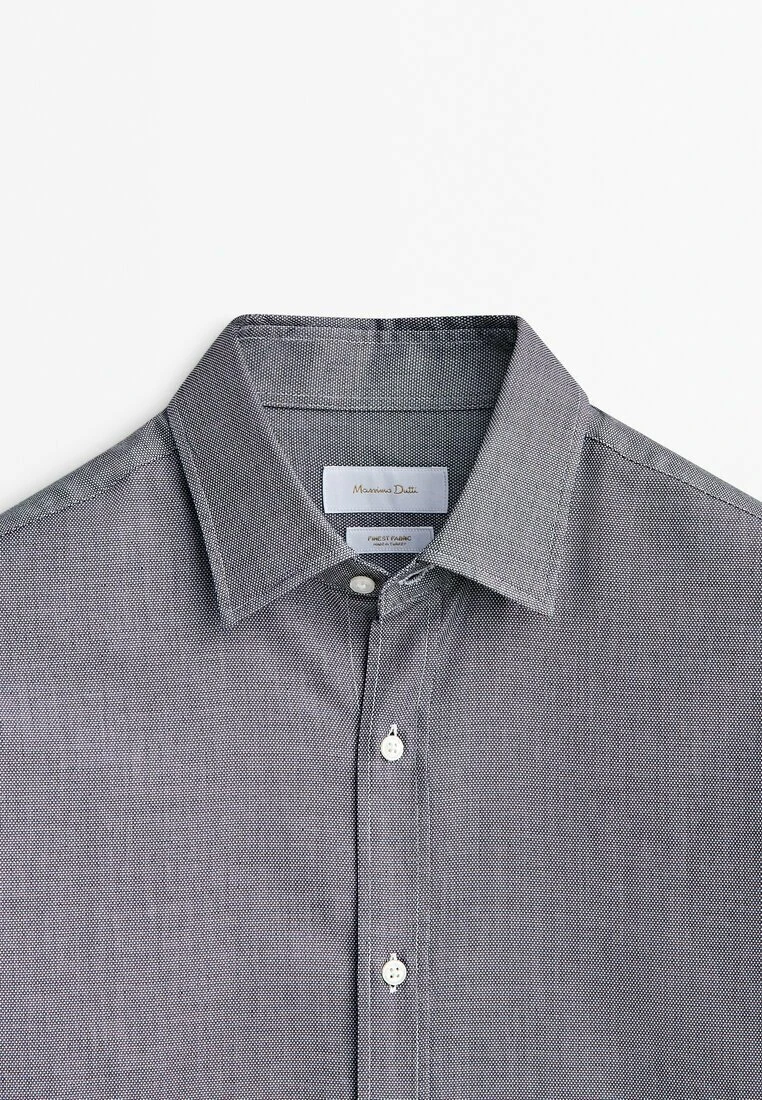 Massimo Dutti Textured Bird S-Eye - Shirt - Grey 9 Massimo Dutti Textured Bird S-Eye - Shirt - Grey - Image 7