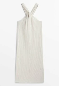 Massimo Dutti Textured With Crossover Strap - Day Dress - Beige 21 Massimo Dutti Textured With Crossover Strap - Day Dress - Beige -Massimo Dutti Shop d4f64911aeda403cba280ad42a295672
