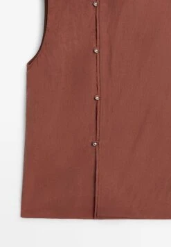 Massimo Dutti FLOWING CREW NECK WITH SILVER BUTTONS - Blouse - Bordeaux -Massimo Dutti Shop d502b8996585487a90714abc540e4583