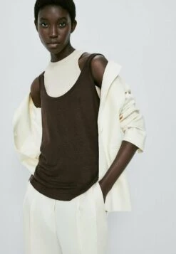 Massimo Dutti Strappy- Top - Mottled Brown -Massimo Dutti Shop d514ebd2a54748598a80f676b3f2b79d