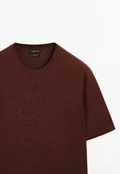 Massimo Dutti LIGHTWEIGHT CREW NECK WITH SHORT SLEEVE - Basic T-shirt - Bordeaux -Massimo Dutti Shop d52b0fccd6d6496fb95a89e08078420a